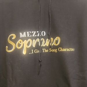 Choir Attire Mezzo Soprano Black Hoodie Sweatshirt w/ Gold Mettalic Script Sz-L